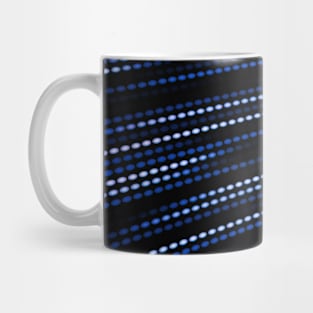 Blue dots moving from left to right in a dot matrix style Mug